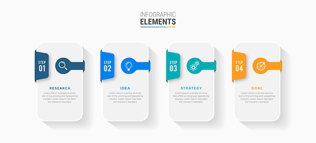 Infografía con diseño de pasos