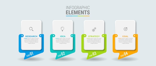 Infografía con diseño de pasos