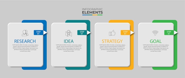 Infografía con diseño de pasos