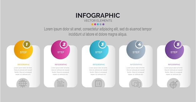 Infografía con diseño de pasos