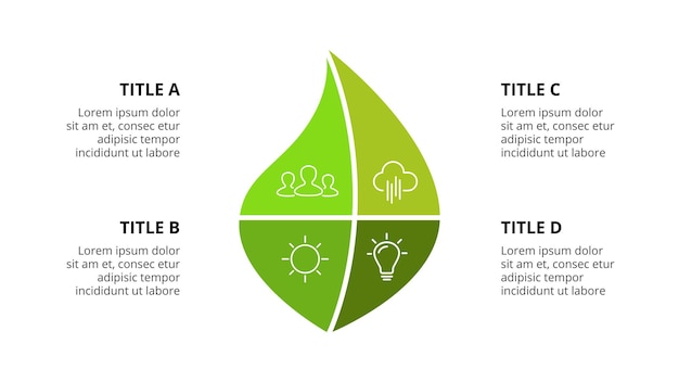 Infografía de ecología Hoja verde Concepto de cuidado ecológico Plantilla de diapositiva de presentación de naturaleza