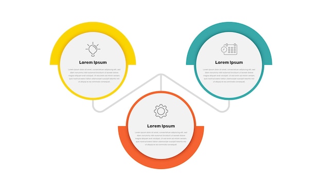 Infografía de educación empresarial con una plantilla colorida de 3 opciones