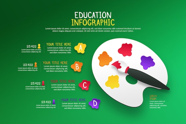 Vector infografía de educación de estilo degradado