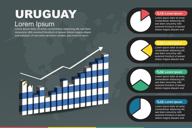 Vector infografía de ee. uu. con barra 3d y gráfico circular que aumenta la bandera de valores en el gráfico de barras 3d