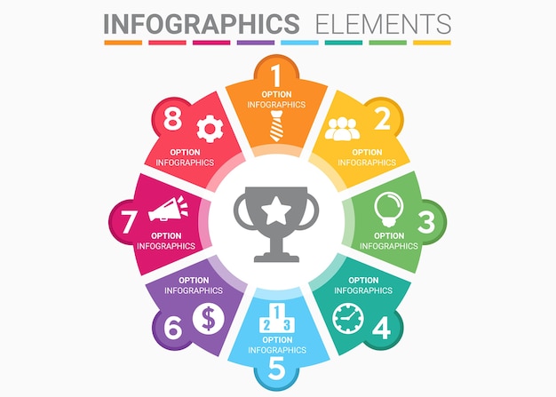 Infografía elemento abstracto ronda exitoso concepto de evento