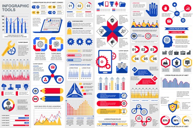 Infografía elementos vector plantilla de diseño