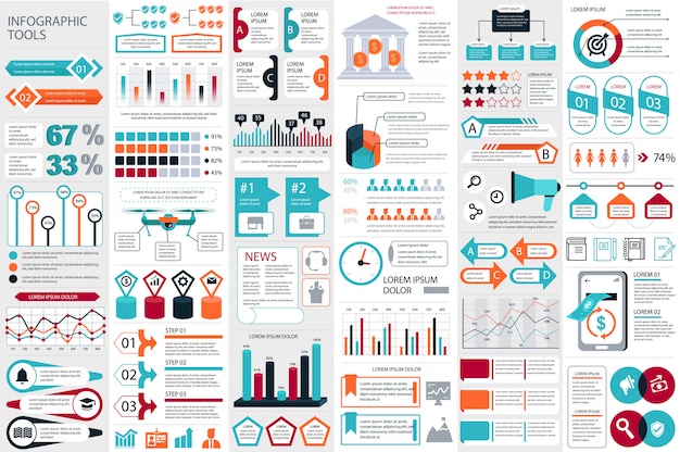 Infografía elementos vector plantilla de diseño