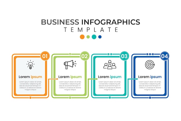 Infografía empresarial con un conjunto de pasos para una infografía empresarial.