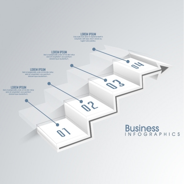 Vector infografía empresarial con cuatro pasos