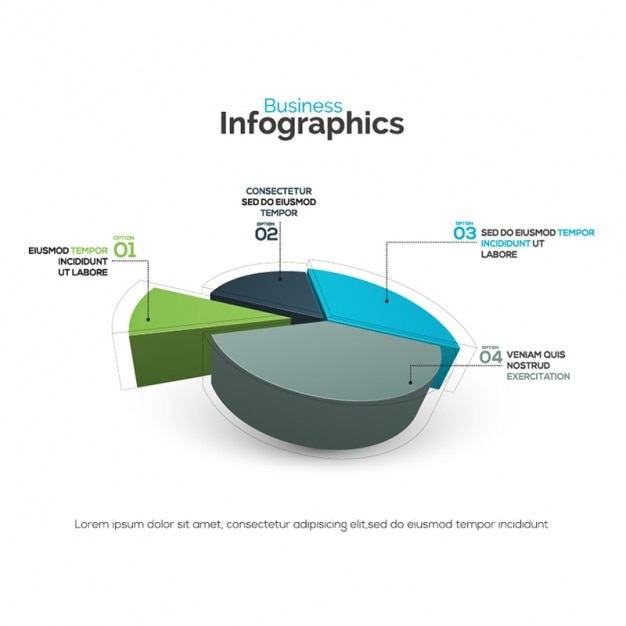 Infografía empresarial con gráfico grande