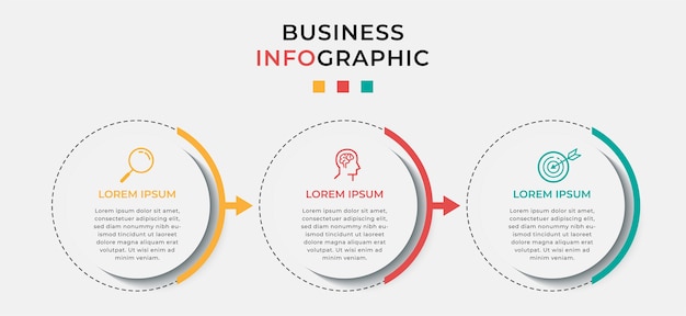 Infografía empresarial con opciones o pasos.