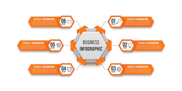 Infografía empresarial paso a paso.