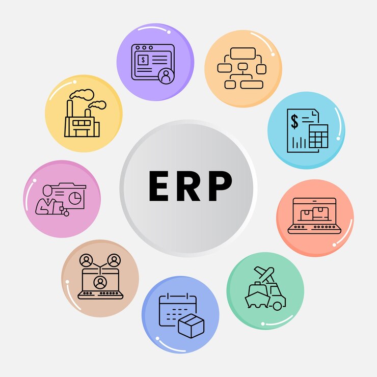 Vector infografía de erp
