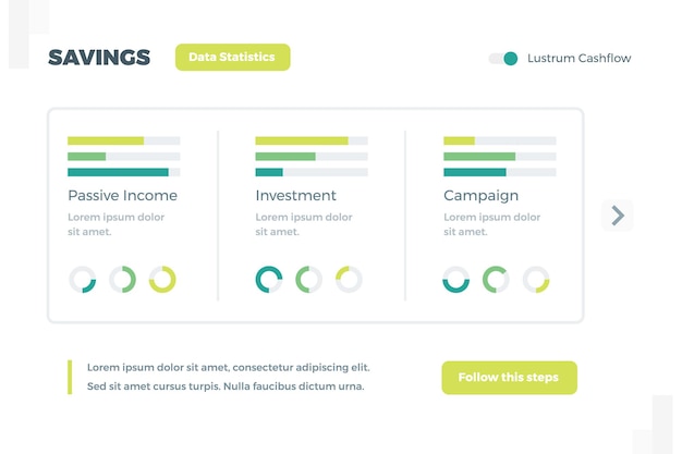 Vector infografía de estadísticas de negocios financieros