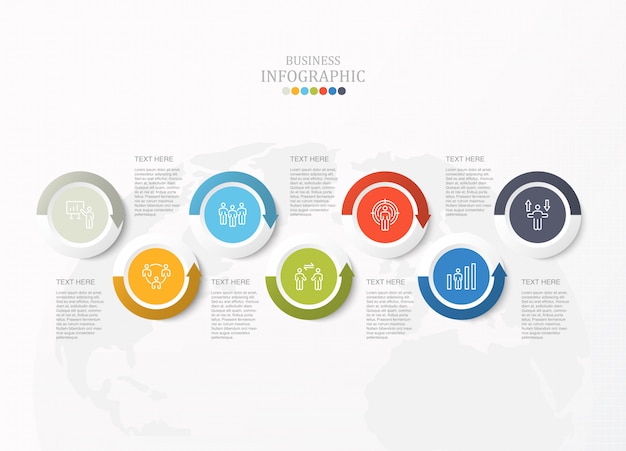 Infografía estándar para concepto de negocio e iconos.
