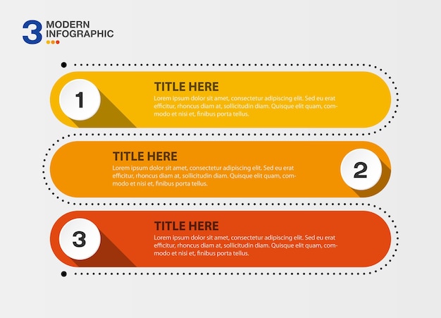 Infografía estándar en tres pasos