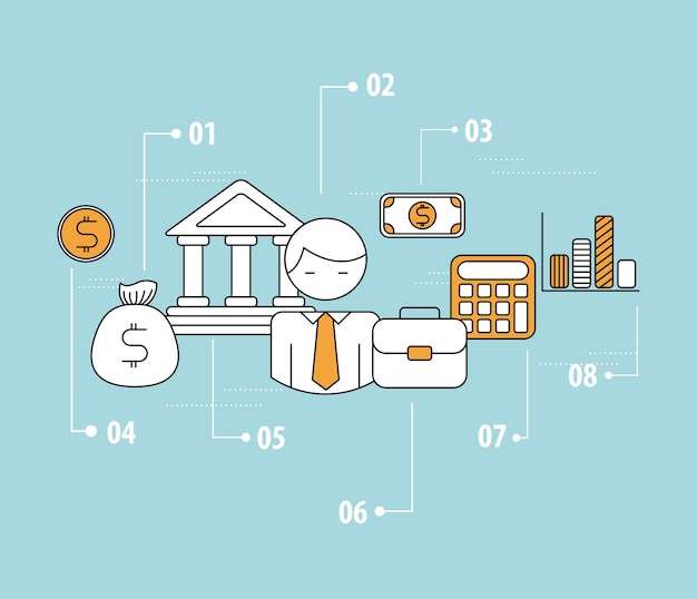 Infografía financiera economía dinero banca