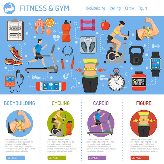 Infografía de fitness y gimnasio