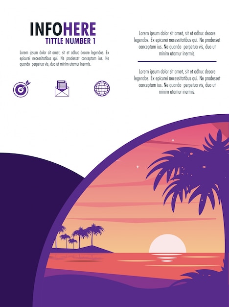 Infografía de folleto de playa y viajes