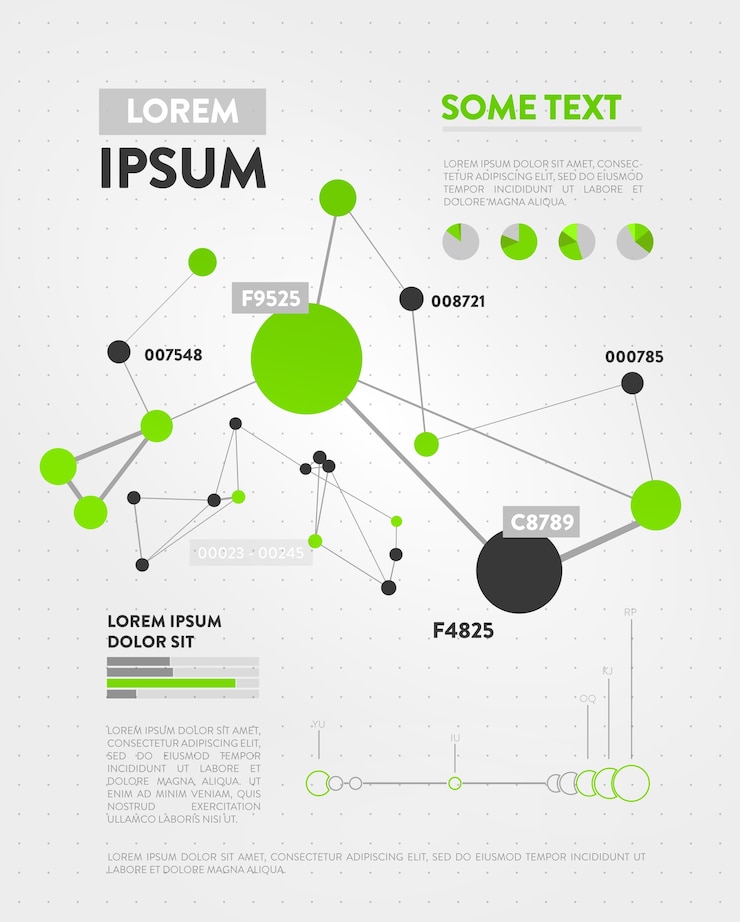 Vector infografía futurista. estética de la información. visualización gráfica de hilos de datos complejos. gráfico de datos abstractos.