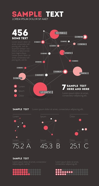 Infografía futurista. Estética de la información. Visualización gráfica de hilos de datos complejos. Gráfico de datos abstractos.