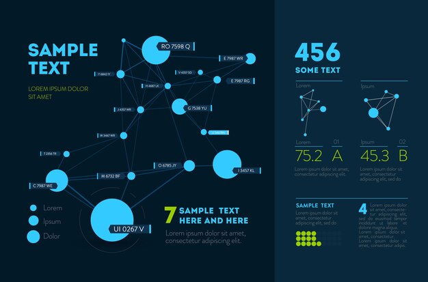 Infografía futurista. estética de la información. visualización gráfica de hilos de datos complejos. gráfico de datos abstractos.