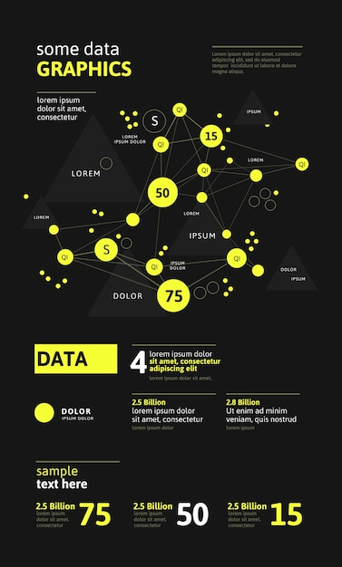 Infografía futurista. Estética de la información. Visualización gráfica de hilos de datos complejos. Gráfico de datos abstractos.