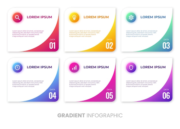 Infografía de gradiente simple