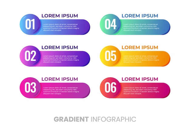 Infografía de gradiente simple