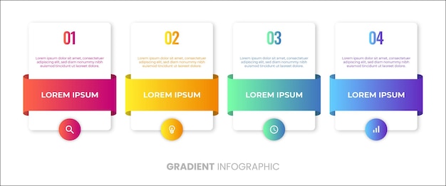 Infografía de gradiente de tarjeta moderna