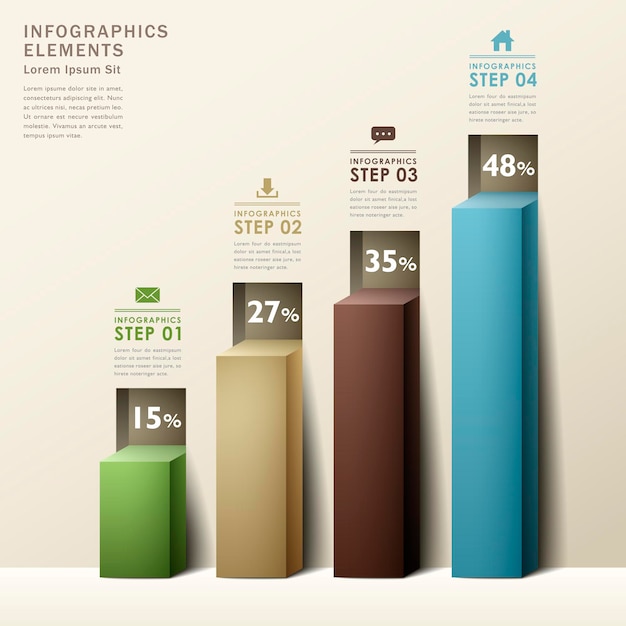 Infografía de gráfico abstracto moderno