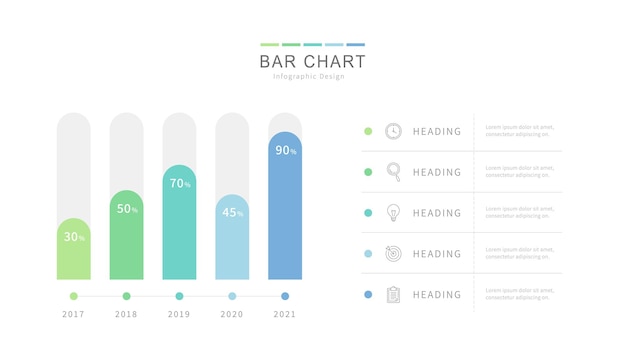 Infografía de gráfico de barras de colores