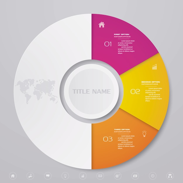 Infografía de gráfico de ciclo para presentación de datos.