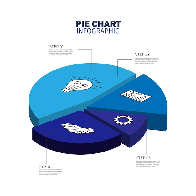 Infografía de gráfico circular 3D