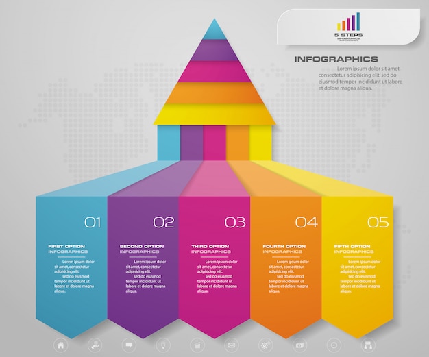 Infografía de gráfico piramidal