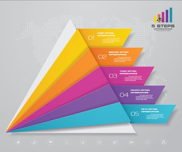 Infografía de gráfico de pirámide