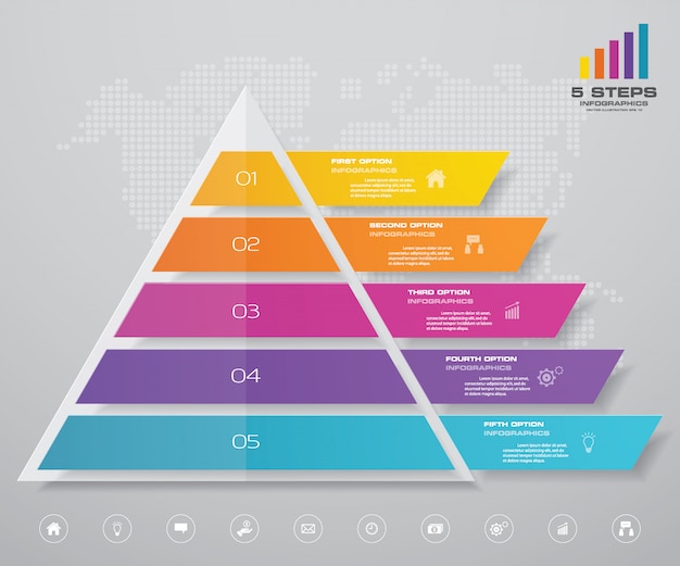 Infografía de gráfico de pirámide