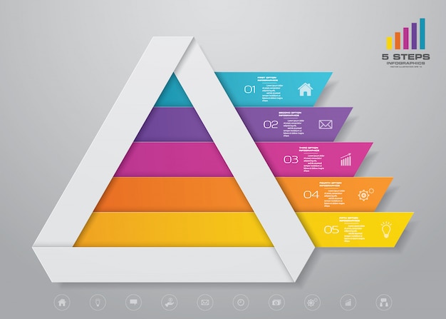 Vector infografía de gráfico de pirámide