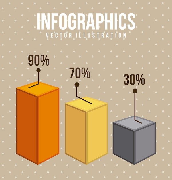 Infografía con gráficos y barra vintage vector illustration