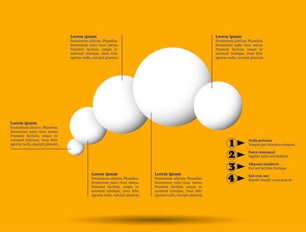 Vector infografía con grupo de bolas.