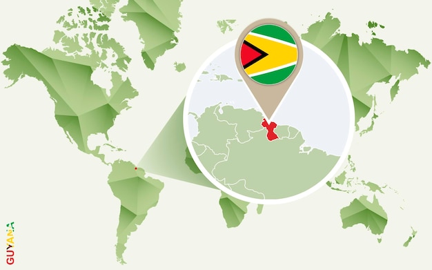 Infografía para guyana mapa detallado de guyana con bandera