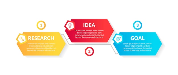 Infografía hexagonal colorida 3d moderna con 3 opciones o pasos. perfecto para presentaciones, diagramas de procesos, flujo de trabajo y pancartas