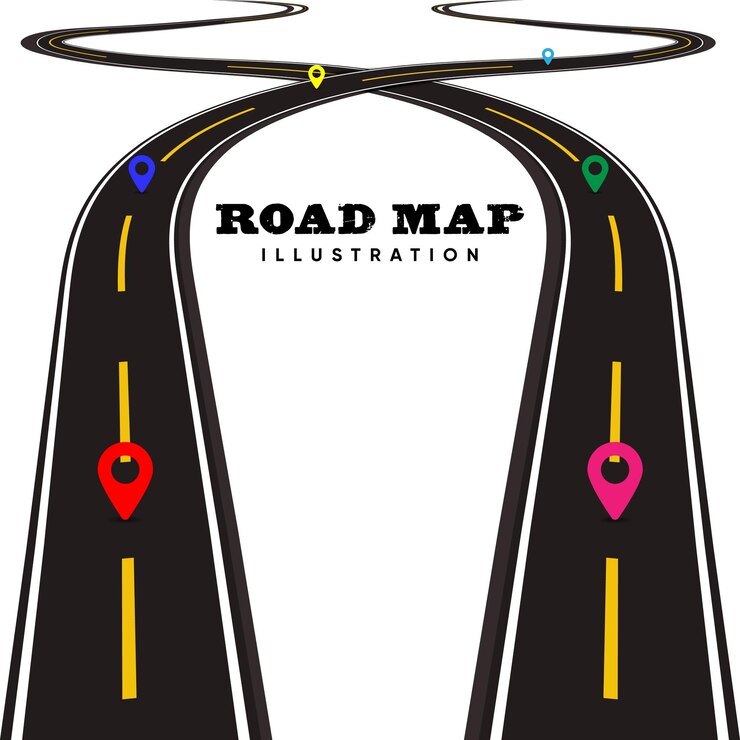 Vector infografía de hoja de ruta de flexión con icono de ubicación