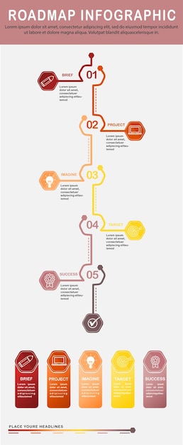 Vector infografía de hoja de ruta