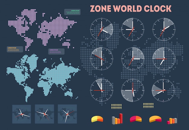 Infografía de hora mundial