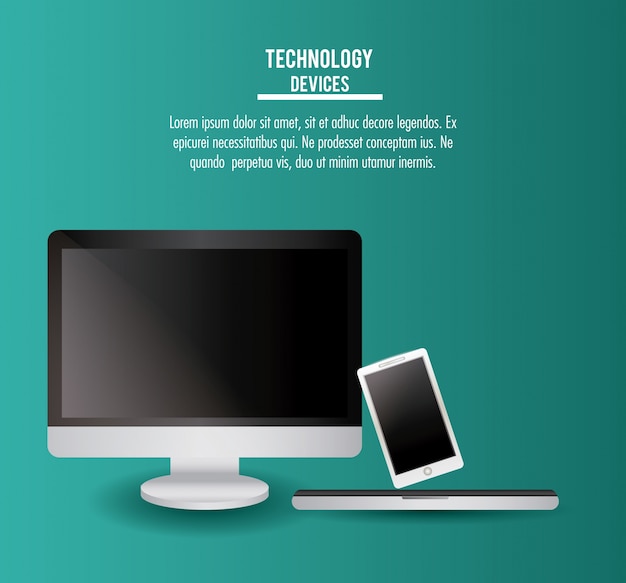 Infografía de iconos de dispositivos de tecnología