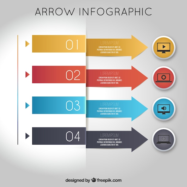 Infografía con los iconos de las flechas