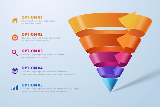 Infografía de ilustración digital 3d abstracto