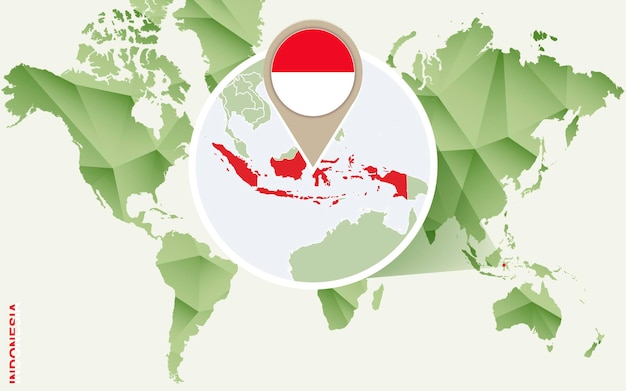 Vector infografía para indonesia mapa detallado de indonesia con bandera