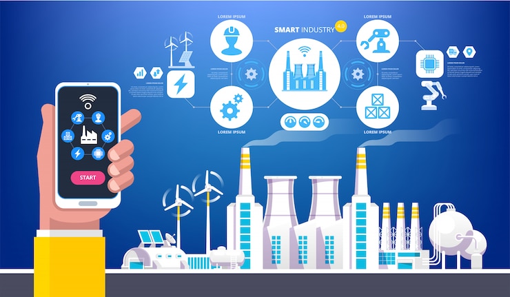Vector infografía industrial